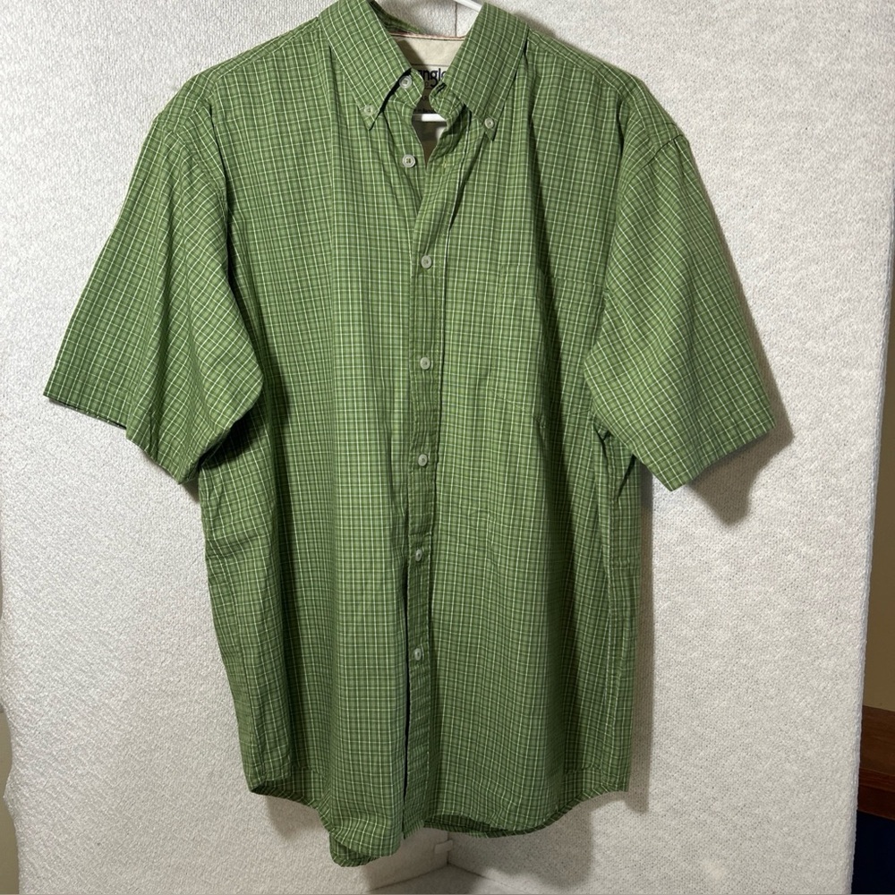 Wrangler Green Checkered Short Sleeve Shirt
